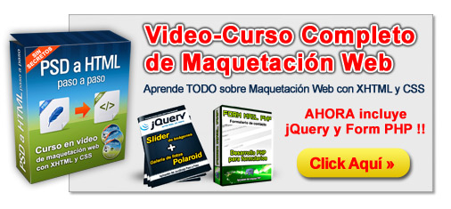 Video Curso Maquetación Web y Conversión PSD a HTML