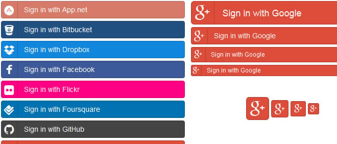 social buttons Bootstrap