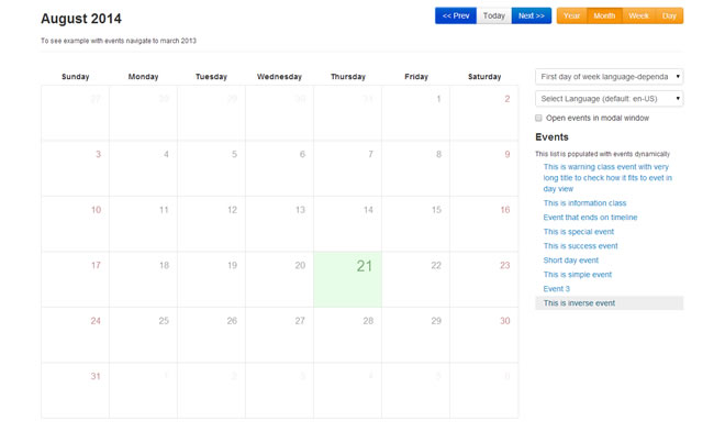 Bootstrap Calendar