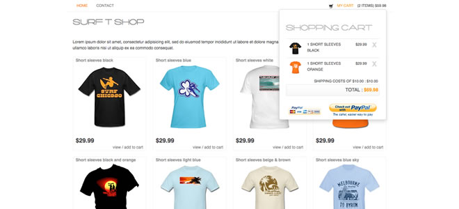 Bootstrap Paypal Shopping Cart